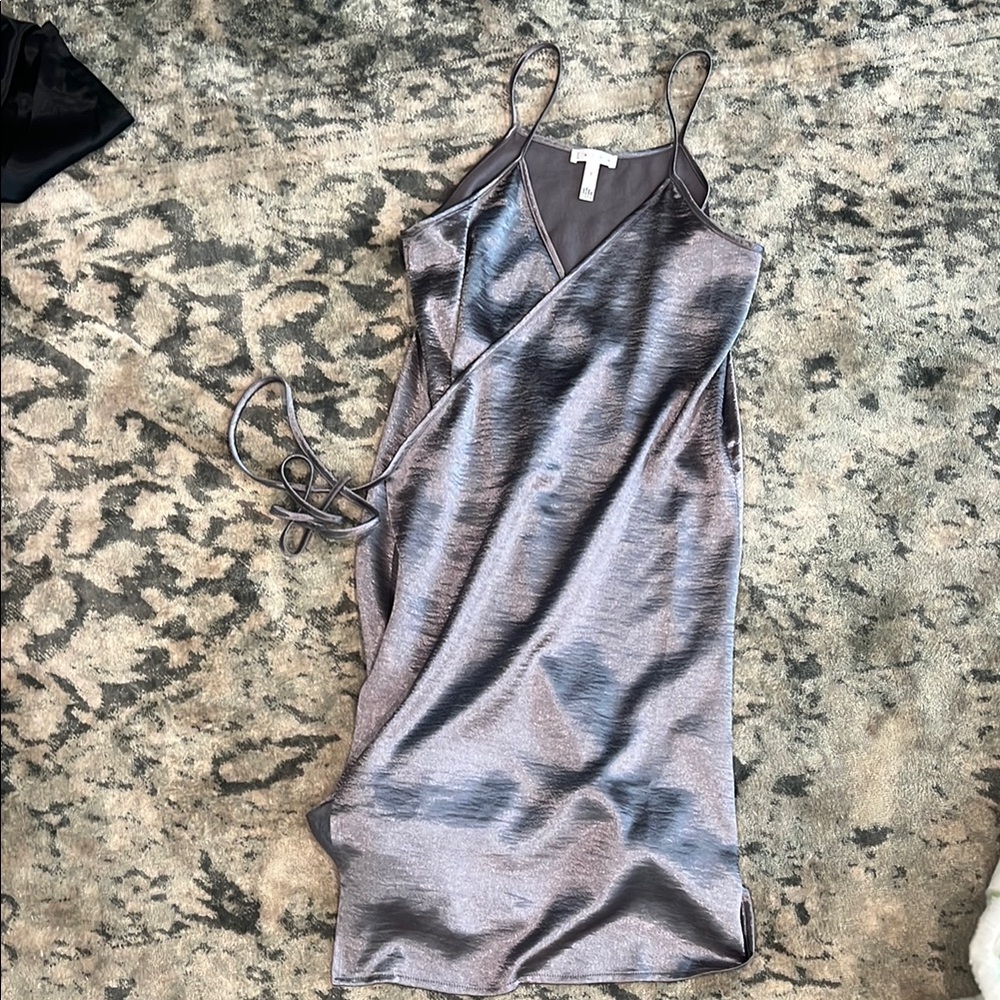 Elegant Gray Wrap Dress